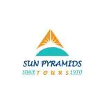 An orange pyramid with Sun Pyramid tours logo underneath, an Exped Owl partner