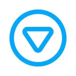 a blue circle with a triangle in it, logo for BookRetreats, an Exped Owl partner