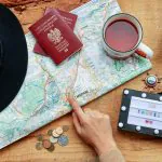 flat lay travel planning a trip go travel items 2023 11 27 04 52 55 utc