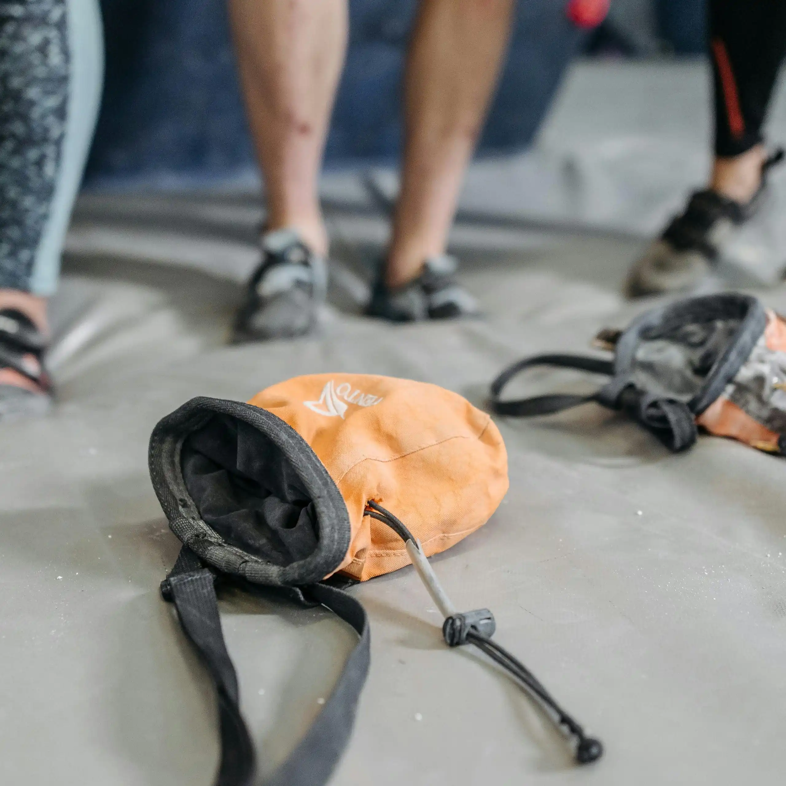a person climbing a rock wall
